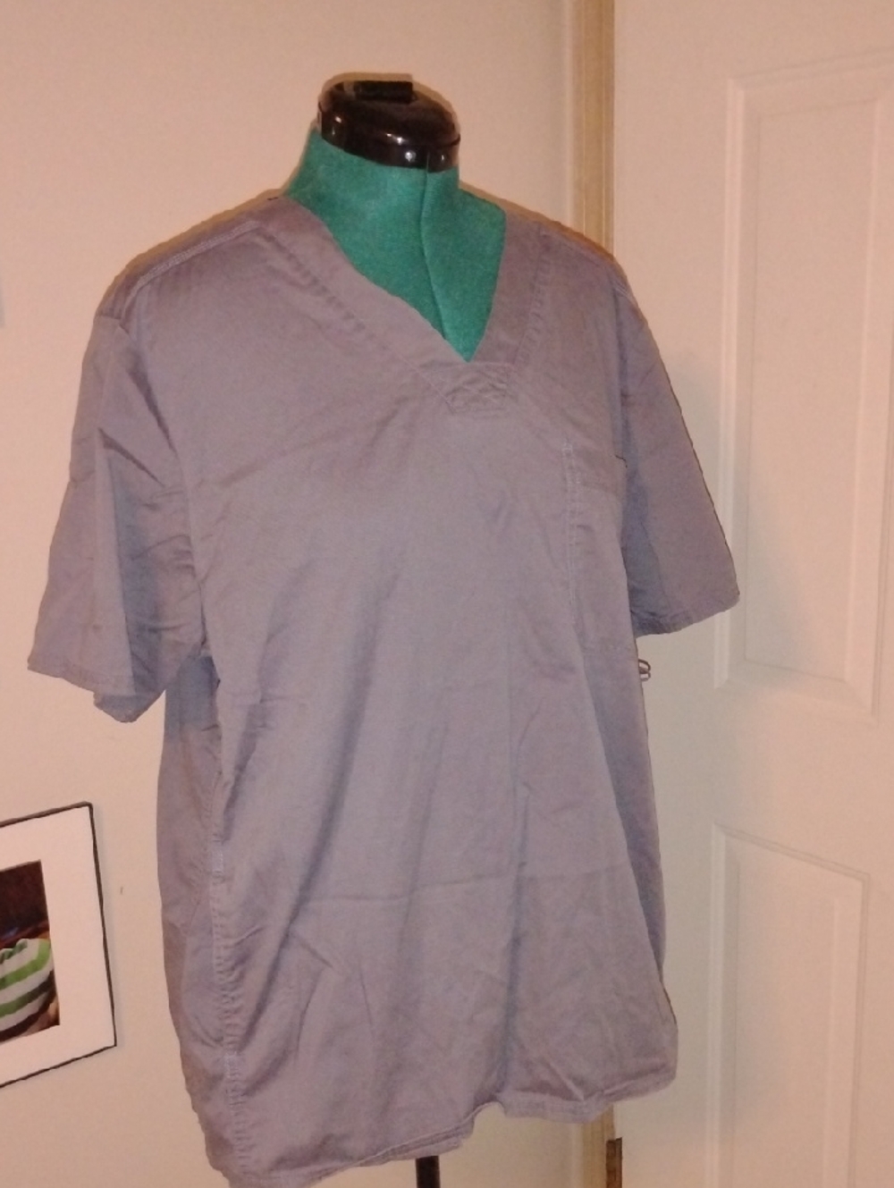 Dickies Gray V-Neck Short Sleeve Scrub Top
